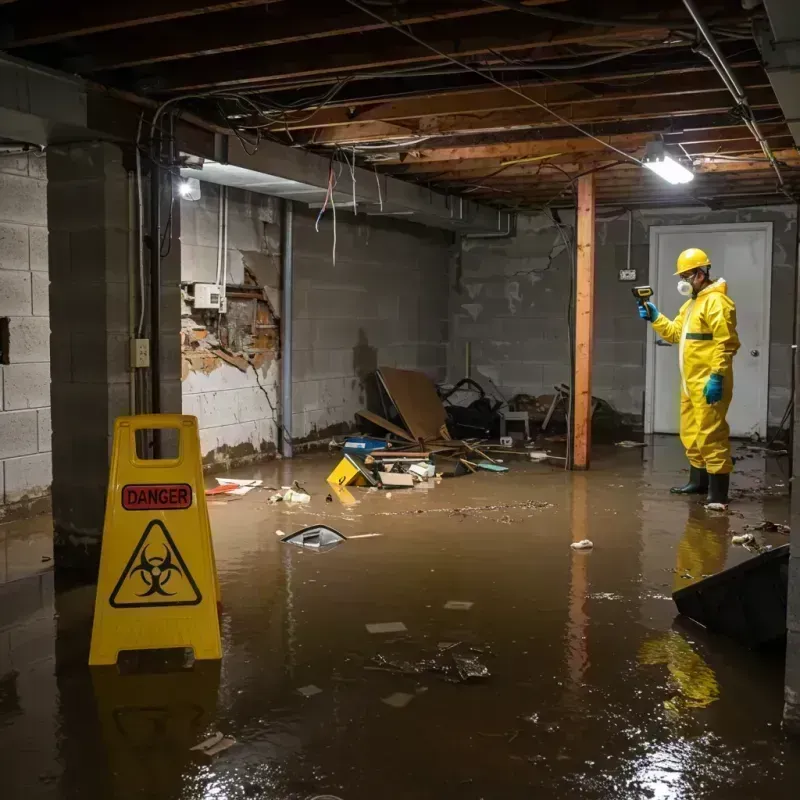 Flooded Basement Electrical Hazard in Ash Grove, MO Property